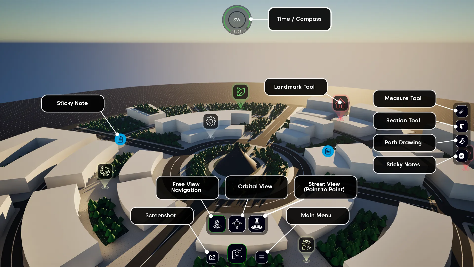 OmniViz architectural walkthrough controls in Unreal Engine 5